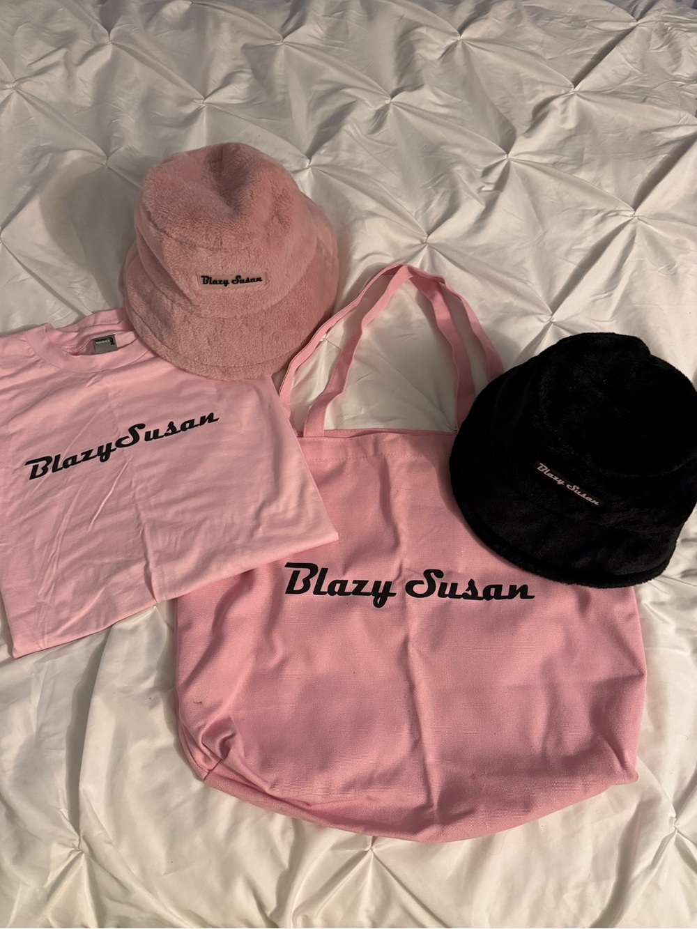 Blazy Susan Apparel Bundle - T-Shirt, Tote Bag, and Bucket Hats